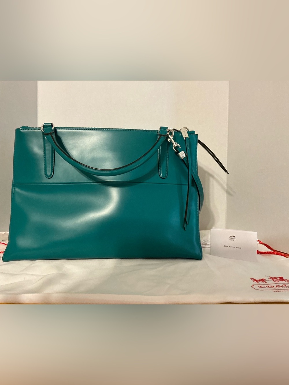 Coach Medium Borough Crossbody Satchel in Rich Teal - Picture 5 of 15